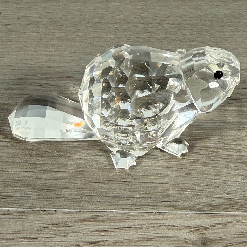 Swarovski Silver Crystal Beaver Figurine 7616 000 001 Clear 1980s Austria